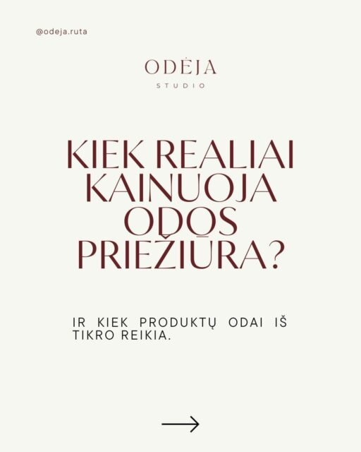 Iš pirmo žvilgsnio visa suma gali atrodyti nemaža. Bet kai pagalvoji plačiau, vaizdas pasidaro visai kitoks.

Dažnai labiausiai gąsdina ne pati priežiūra, o tiesiog visa suma vienu kartu. Tačiau gerai parinkta bazė dažniausiai tarnauja ilgiau, nei atrodo iš pirmo žvilgsnio, ir būtent ji yra tai, be ko sunku tikėtis realaus pokyčio.

Geriau investuoti į kokybiškas priemones ir naudoti jas kasdien, negu tikėtis rezultato vien iš procedūrų, kai namų priežiūra lieka antrame plane.

🤎

#odosprieziura #kosmetologe #veidooda #skincare #odėja