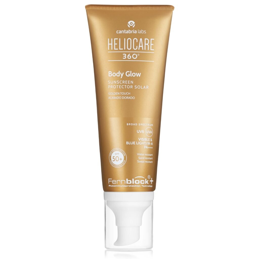 SPF veidui: kodėl jis būtinas kasdien ir kaip jį naudoti teisingai 10 HELIOCARE 360 BODY GLOW SPF50+, 100 ML